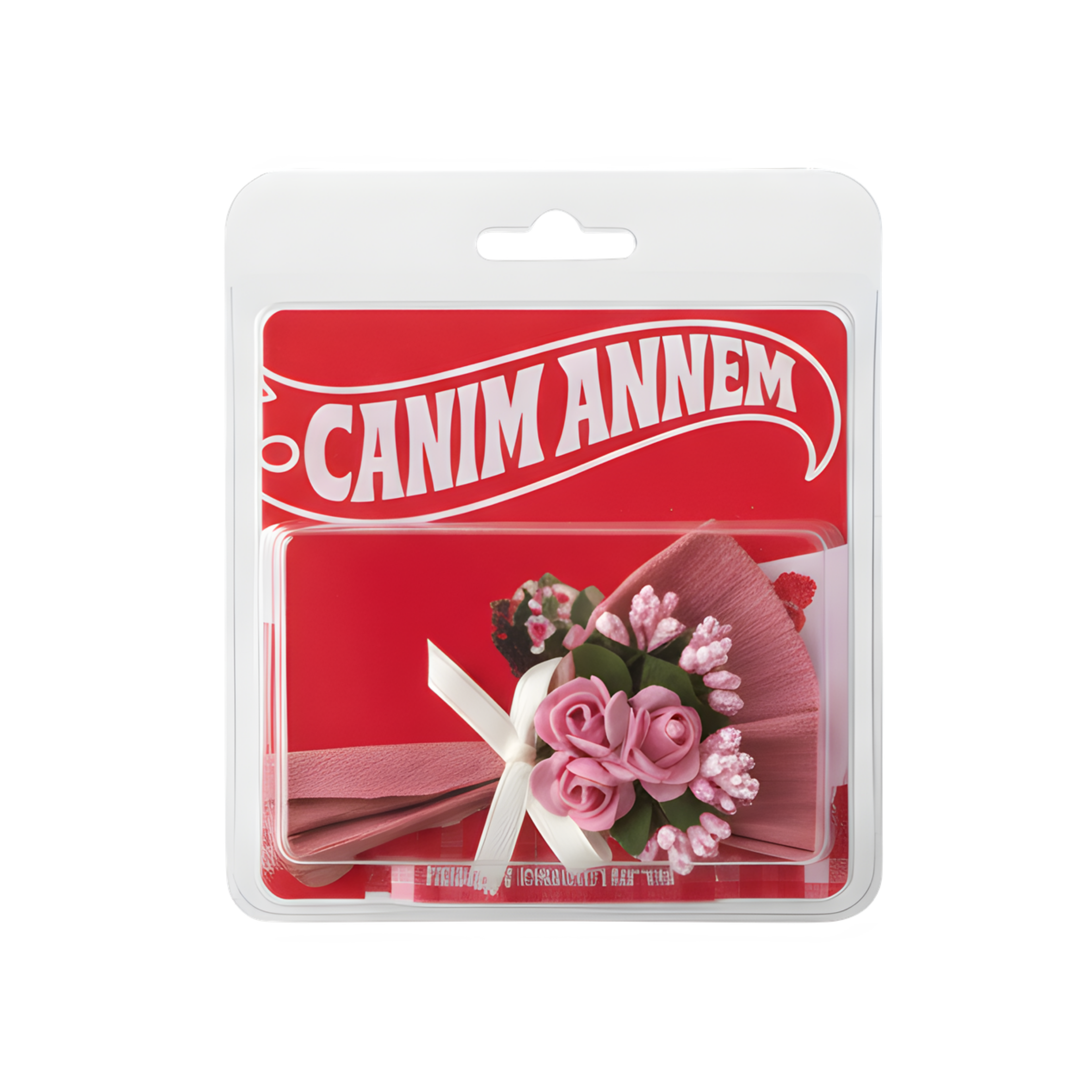 Hot Flowers Canım Annem Temalı Özel Tasarım Pembe Çiçek Buketi Minik Buket