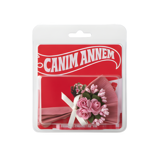 Hot Flowers Canım Annem Temalı Özel Tasarım Pembe Çiçek Buketi Minik Buket
